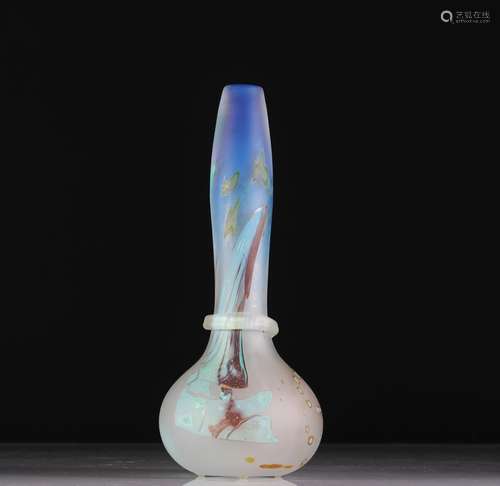 Vase Leloup satiné bleu