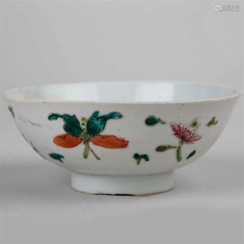 Famille rose flower pattern bowl, Tongzhi year