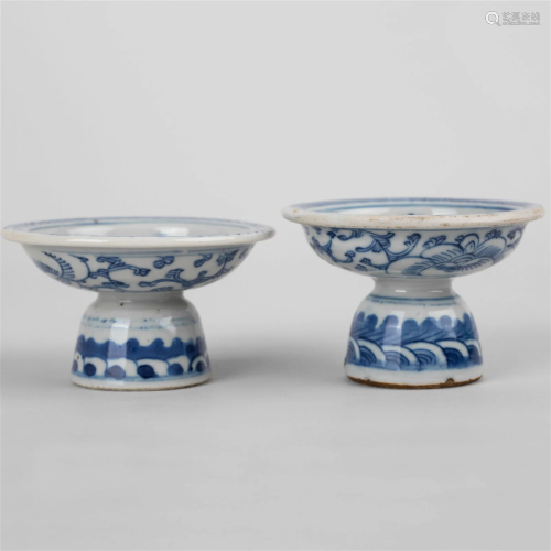 Blue and white goblet, late QING dynasty