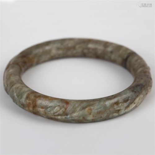 Bone-carved ancient jade bracelet