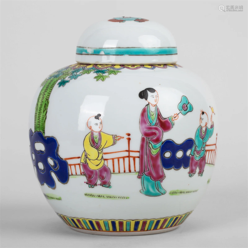 JINGDEZHEN FAMILLE ROSE JAR, 1955-1957