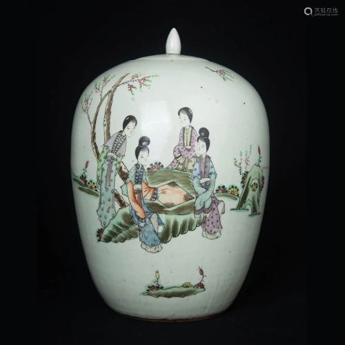 Famille Rose Melon Jar, late QING Dynasty