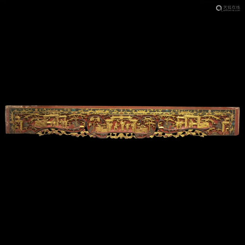 Gold lacquer bed lintel, Qing dynasty