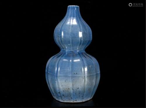 蓝釉大葫芦瓶