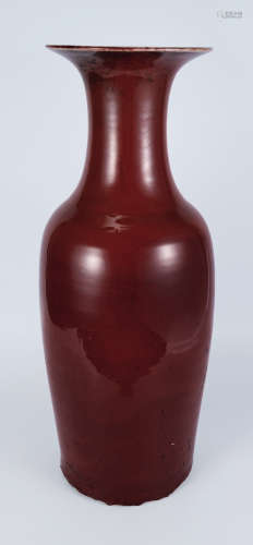 清 紅釉瓶