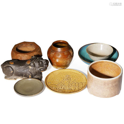 二十世纪 各色釉瓷器八件