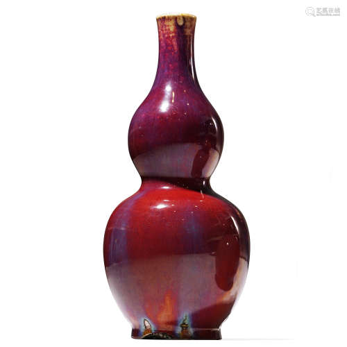 清中期 窑变釉葫芦瓶