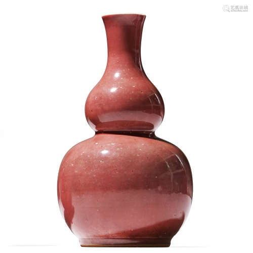 清中期 霁红釉葫芦瓶