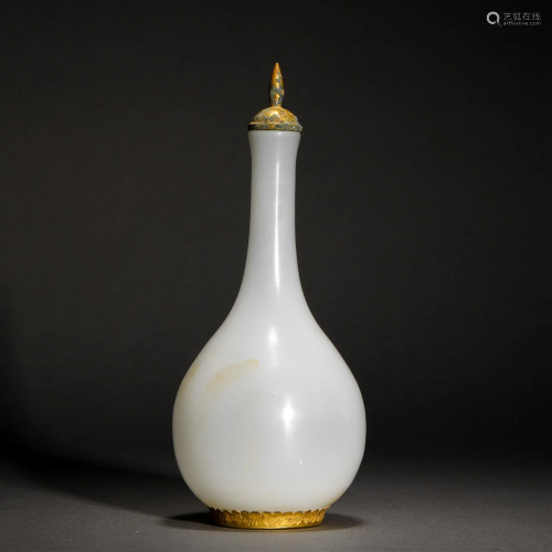 Liao Dynasty, Coloured Glaze White Mouth Net Bottle