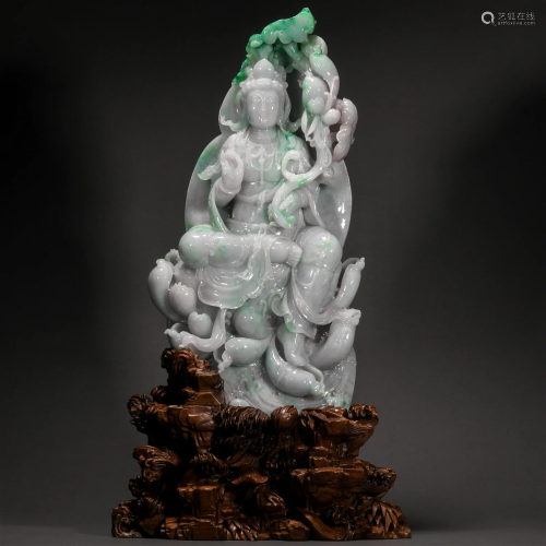 Qing Dynasty, Jadeite Avalokitesvara Ornament