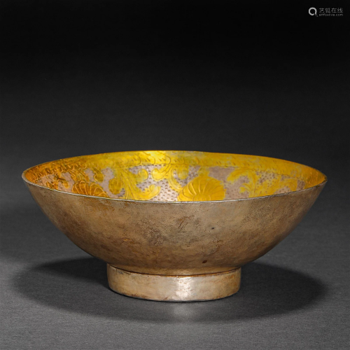 Tang Dynasty, Silver Gilt Flower Bowl