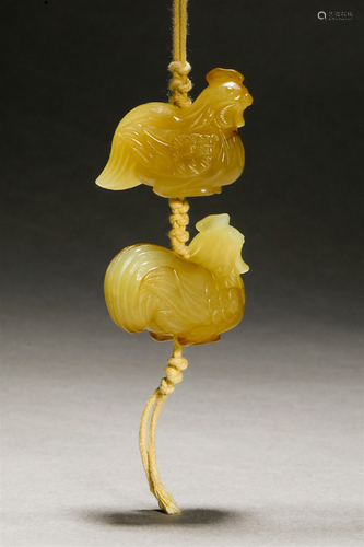 Qing Dynasty, Hetian Yellow Jade Pendant