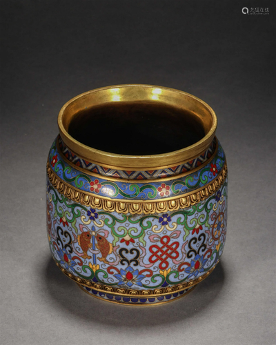 Qing Dynasty,Cloisonne Eight Treasures Jar