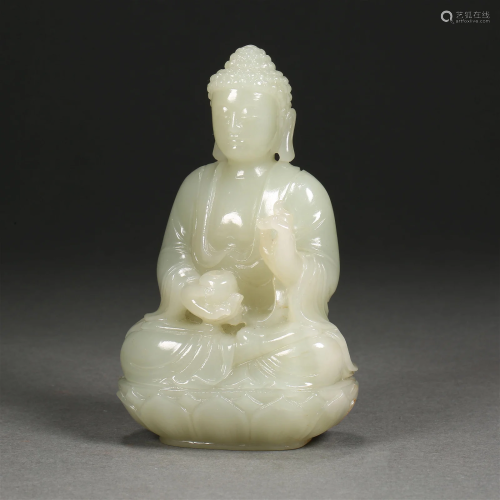 Qing Dynasty of China,Hetian Jade Buddha Statue