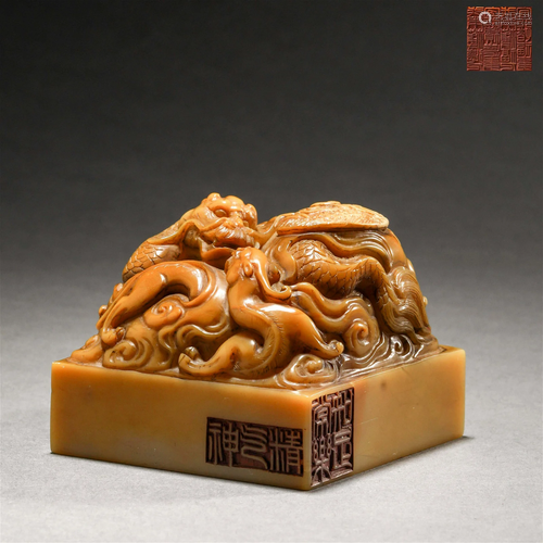 Qing Dynasty, Shoushan Field-Yellow Stone Beast Head Seal