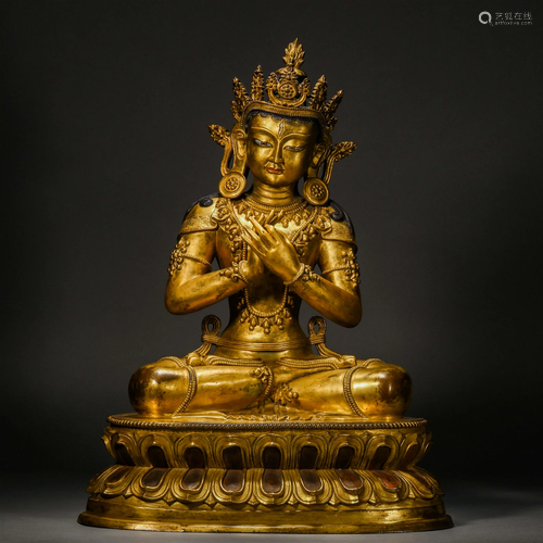 Qing Dynasty, Gilt Buddha Statue