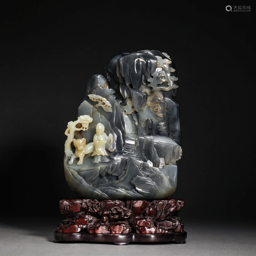 Qing Dynasty,Hetian Jade Character Shanzi Ornament