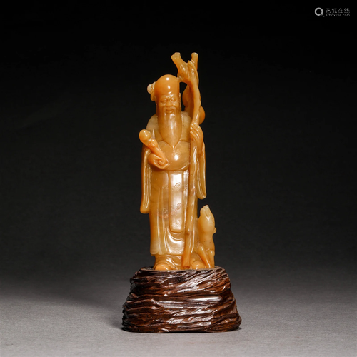 Qing Dynasty,Shoushan Field-Yellow Stone The God of Longevit...