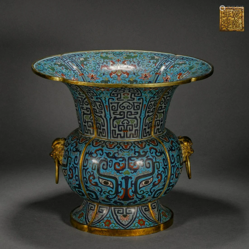 Qing Dynasty,Cloisonne Beast Pattern Vessel