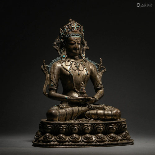 Qing Dynasty, Silver Sakyamuni Buddha Statue