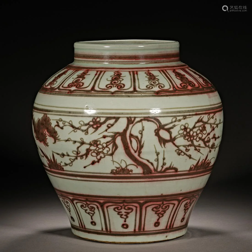 Yuan Dynasty of China,Underglaze Red Large Jar