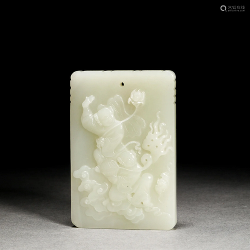 Qing Dynasty,Hetian Jade Beast Brand