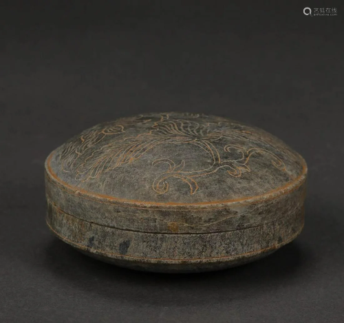 Tang Dynasty, Stone Flower Pattern Powder Box