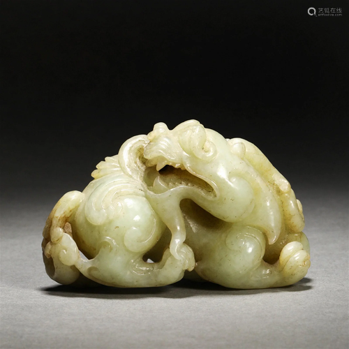 Qing Dynasty,Hetian Jade Beast