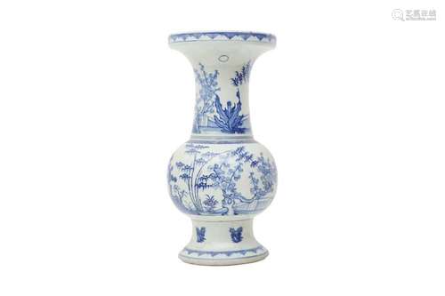 A CHINESE BLUE AND WHITE 'THREE FRIENDS OF WINTER' VASE. The...