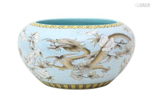 A CHINESE 'DRAGONS AND FLOWERS' JARDINIÈRE. Of tapering ovoi...