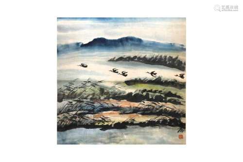 A PAINTING BY A FOLLOWER OF LIN FENGMIAN. Watery Landscape