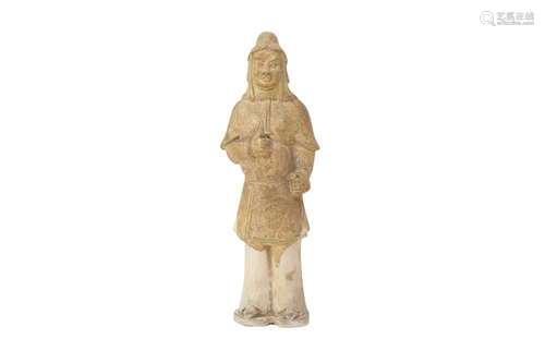 A RARE CHINESE STRAW-GLAZED FIGURE OF AN OFFICIAL