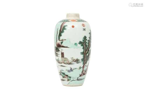 A CHINESE FAMILLE VERTE 'LANDSCAPE' JAR