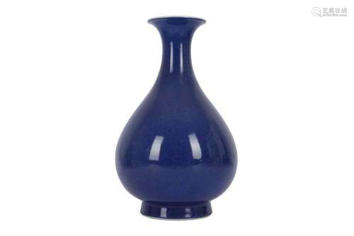 A CHINESE POWDER BLUE-GLAZED BOTTLE VASE, YUHUCHUNPING