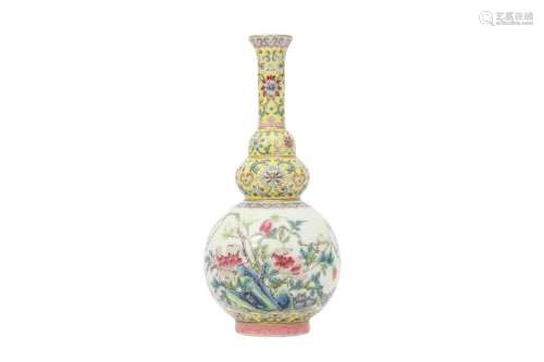 A CHINESE FAMILLE ROSE TRIPLE GOURD VASE