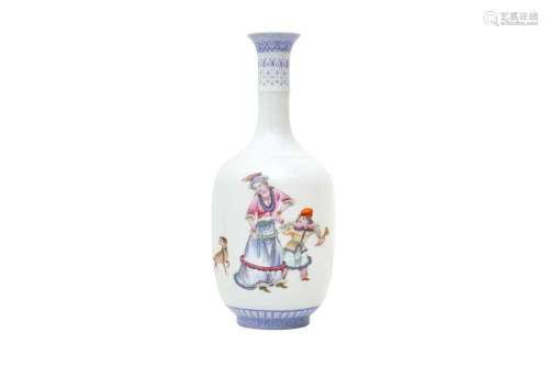 A CHINESE FAMILLE ROSE 'FOREIGNERS' VASE