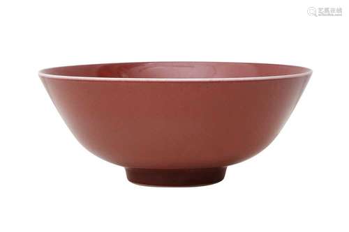 A CHINESE COPPER RED-GLAZED BOWL