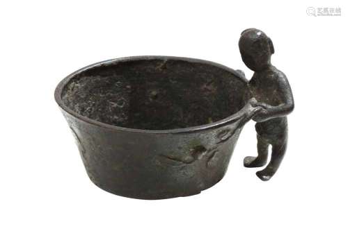 A CHINESE BRONZE 'BOY' CUP