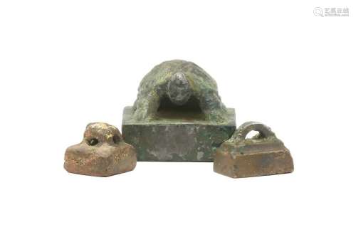 THREE CHINESE BRONZE SEALS