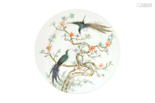 A CHINESE FAMILLE VERTE 'PARADISE FLYCATCHERS' DISH