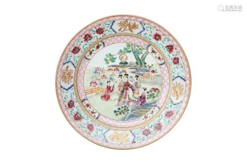 A CHINESE FAMILLE ROSE 'LADIES' DISH