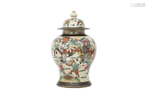 A CHINESE FAMILLE ROSE JAR AND COVER