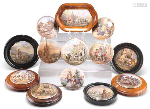 A COLLECTION OF THIRTEEN POT LIDS