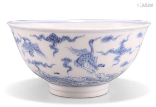 A CHINESE BLUE AND WHITE BOWL