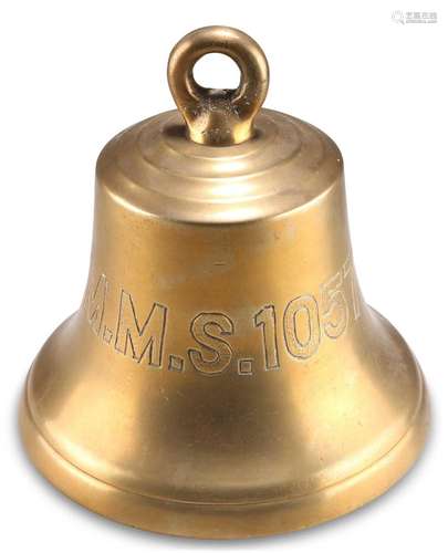 A BRASS BELL FROM HMS MMS 1057