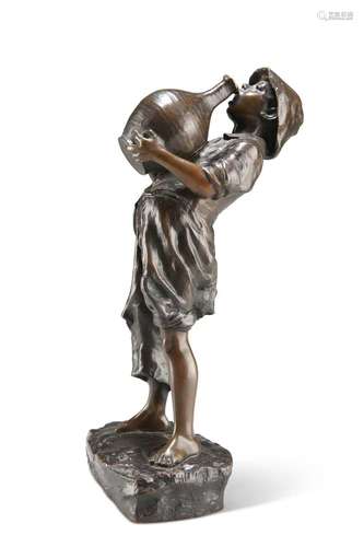 FULBORN, `SU-SU`, A BRONZE FIGURE OF A YOUNG BOY TIPPLING, C...