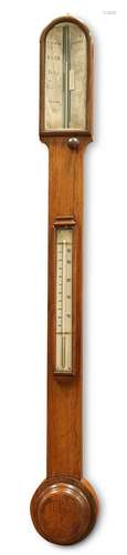 A 19TH CENTURY ROSEWOOD STICK BAROMETER, SIGNED S. LAINTON, ...