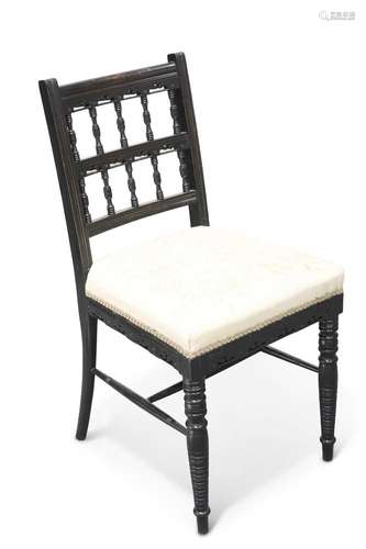 AN AESTHETIC EBONISED SIDE CHAIR, IN THE MANNER OF BRUCE TAL...