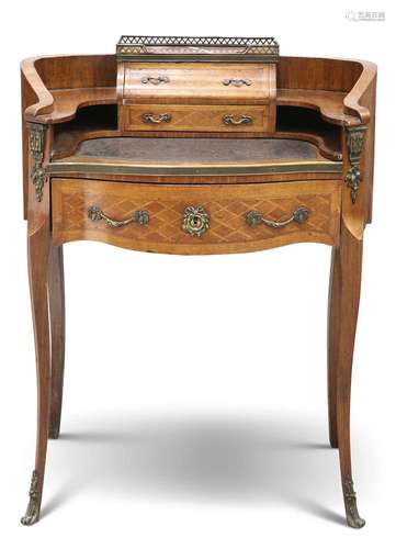 A LOUIS XV STYLE GILT-METAL MOUNTED ROSEWOOD AND PARQUETRY B...