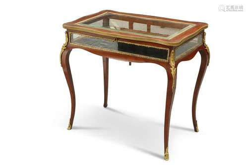 A LOUIS XV STYLE GILT-METAL MOUNTED MAHOGANY BIJOUTERIE TABL...